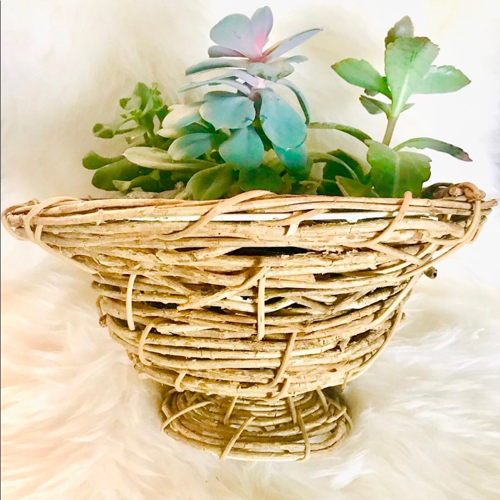 Natural handcrafted cane basket